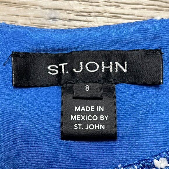 ST.JOHN “Butterfly Ribbon Tweed Knit Shesth Dress Size 8 NWOT 1395$ - Picture 11 of 15